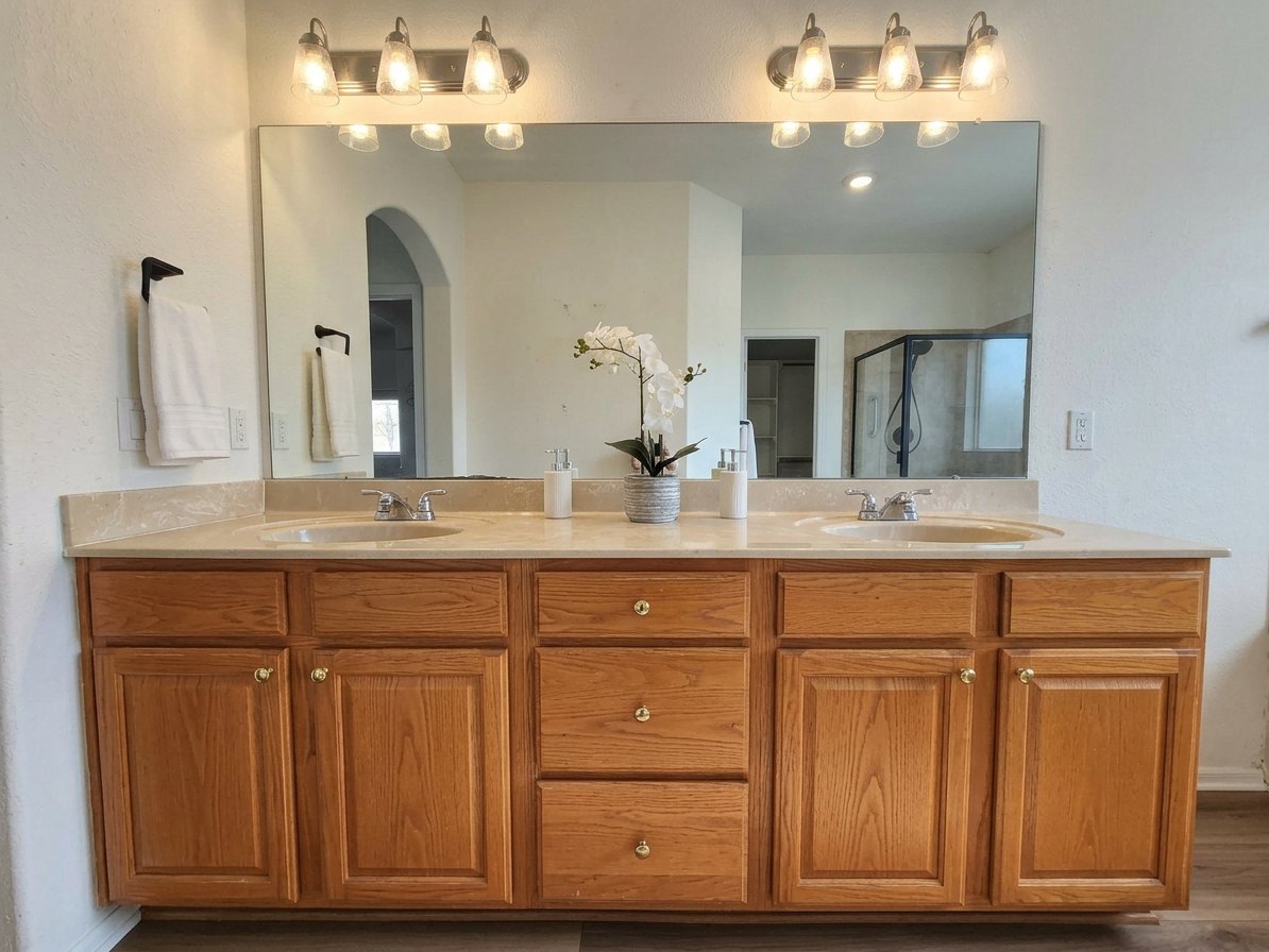 Double Vanity Bathroom — before refinishing