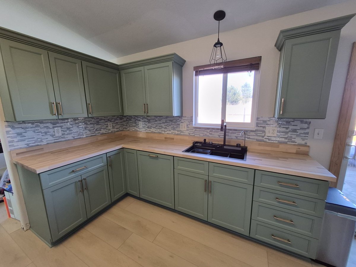 Refinished kitchen cabinets in Falcon, Colorado